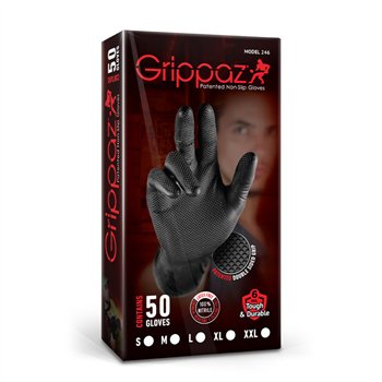 cafe 4 racer - Grippaz 246A Protišmykové nitrilové rukavice čierne veľkosť XXL/11 - 50ks -  Jednorázové nitrilové rukavice 