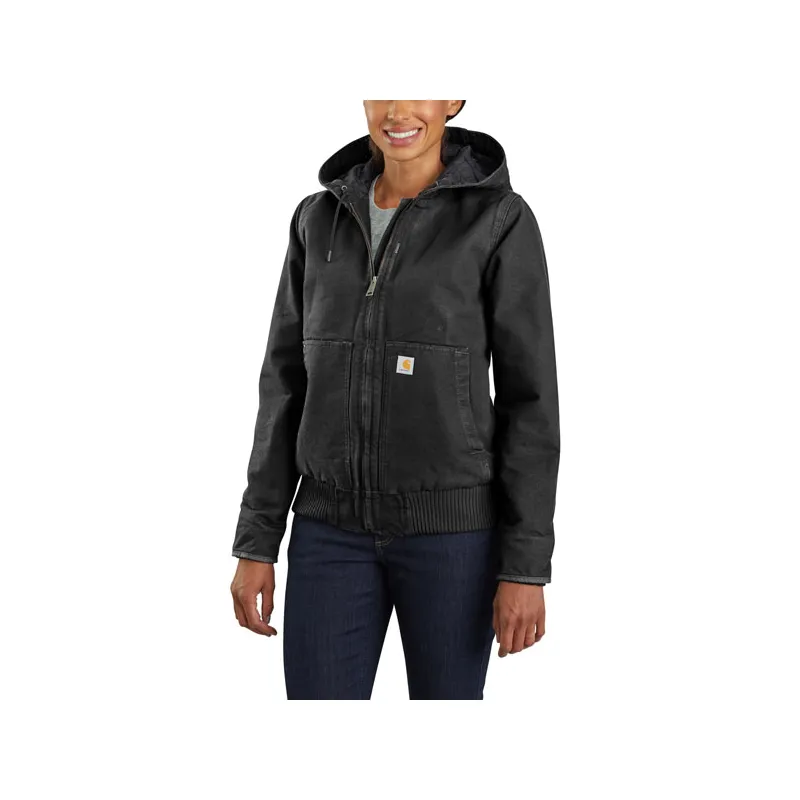 cafe 4 racer - Carhartt Praný zateplený dámský kabát černý - Carhartt Bundy 