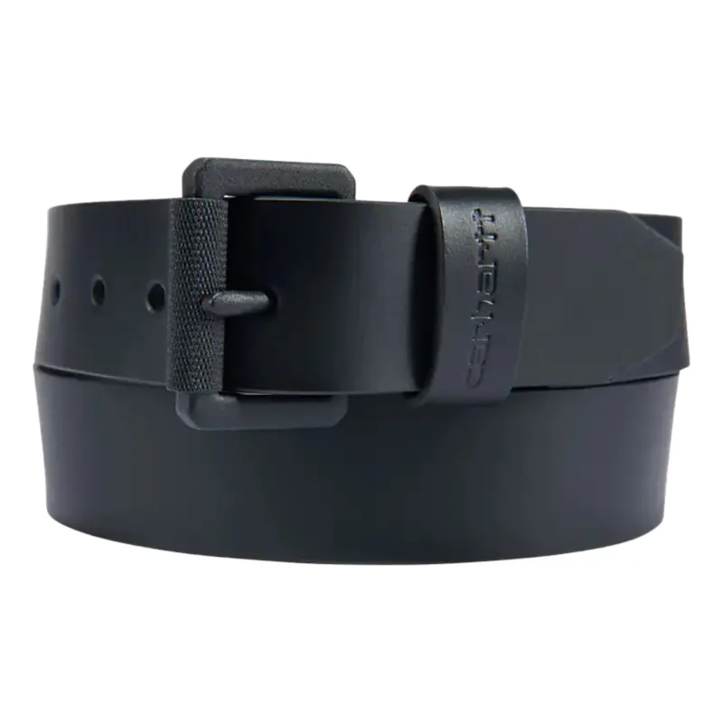 cafe 4 racer - Carhartt Bridle kožený opasok s rolovacou prackou čierny - Carhartt Opasok 