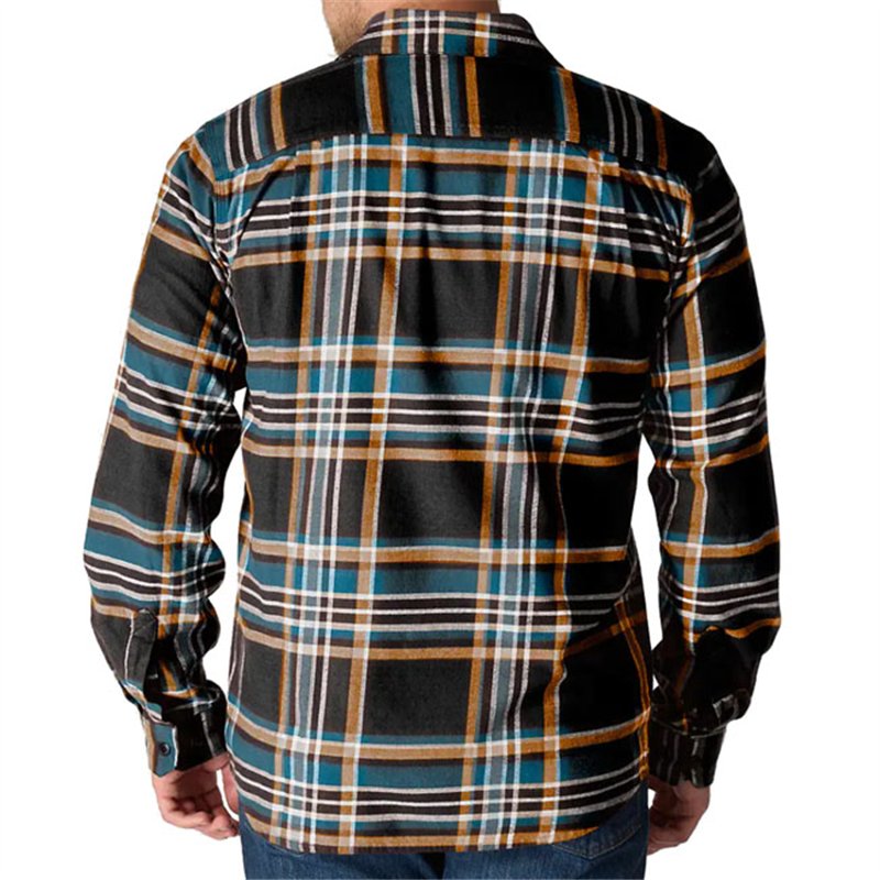 cafe 4 racer - Carhartt Flanelová kostkovaná košile černá - Carhartt Košile 