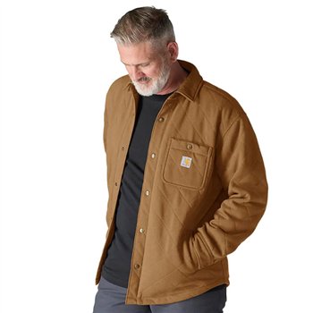 cafe 4 racer - Carhartt Quilted Snap Front shirt carharttr brown - Carhartt Shirts 