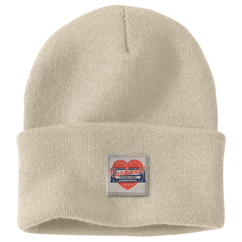cafe 4 racer - Carhartt Knit Heart Patch Beanie oat milk - Carhartt Beanies 