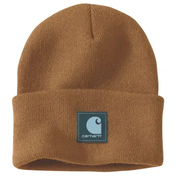 cafe 4 racer - Carhartt pletená čepice s reliéfním vzorem carharttr hnědá - Carhartt Zimní čepice 