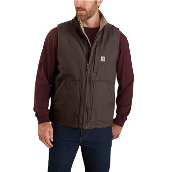 cafe 4 racer - Carhartt Washed Duck Mock-Neck vest dark brown - Carhartt Vests 