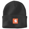 cafe 4 racer - Carhartt Rubber Patch Watch cap Beanie black/Worksite orange - Carhartt Beanies 