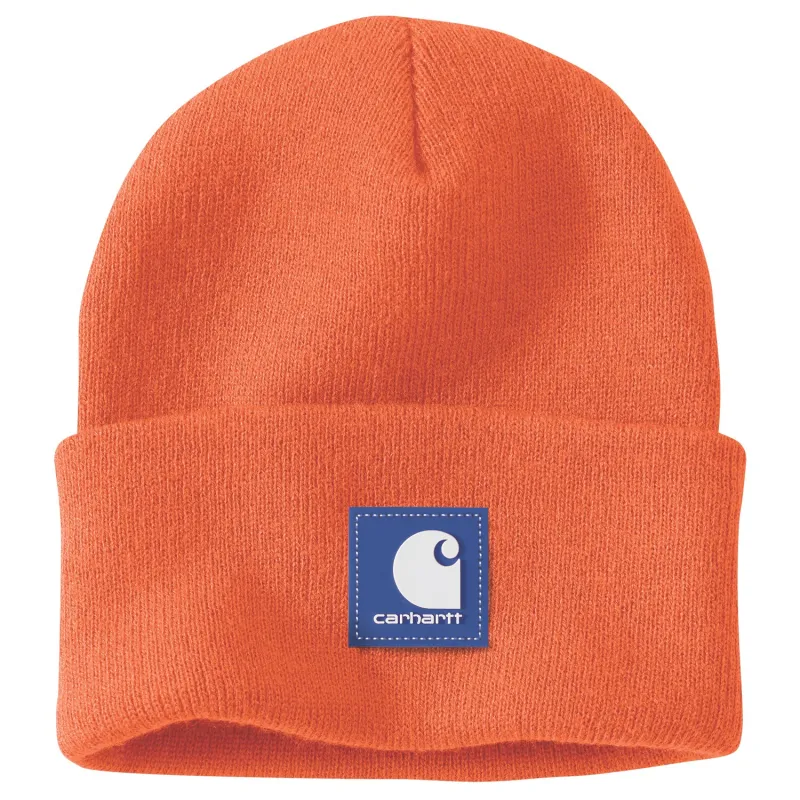 cafe 4 racer - Carhartt Rubber Patch Watch cap Beanie Brite orange - Carhartt Beanies 