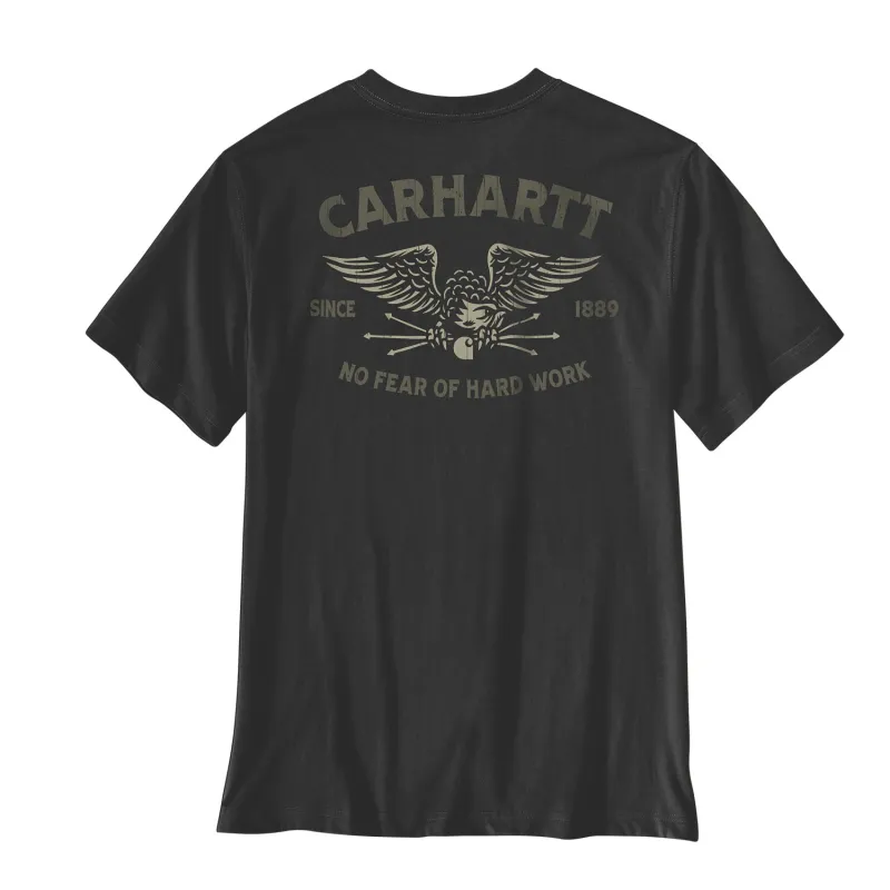 cafe 4 racer - Carhartt Irvine Relaxed Hardwork Eagle Tričko černé - Carhartt Trička 