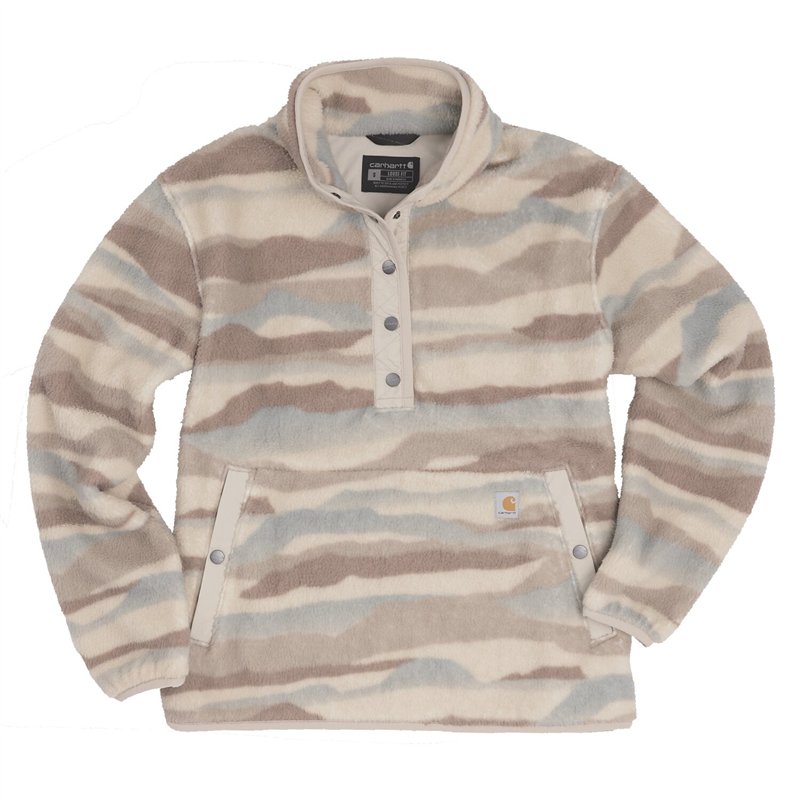 cafe 4 racer - Carhartt Sherpa Pullover Cobblestone potlač krajiny - Carhartt Mikina 