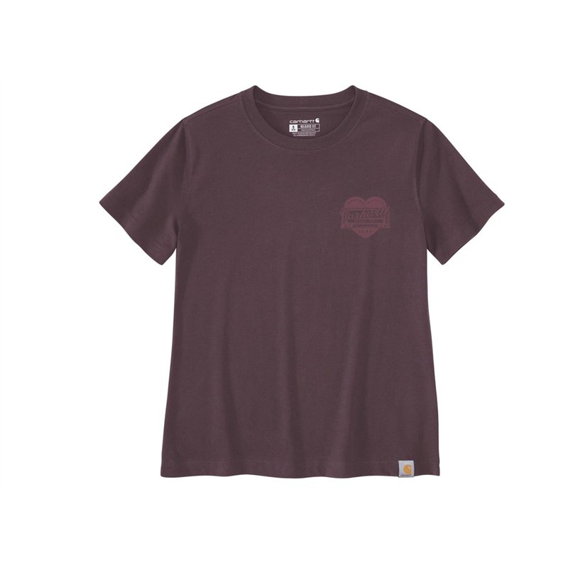 cafe 4 racer - Carhartt Irvine Voľné Heritage Heart Tričko deep cherrywo - Carhartt Tričká 