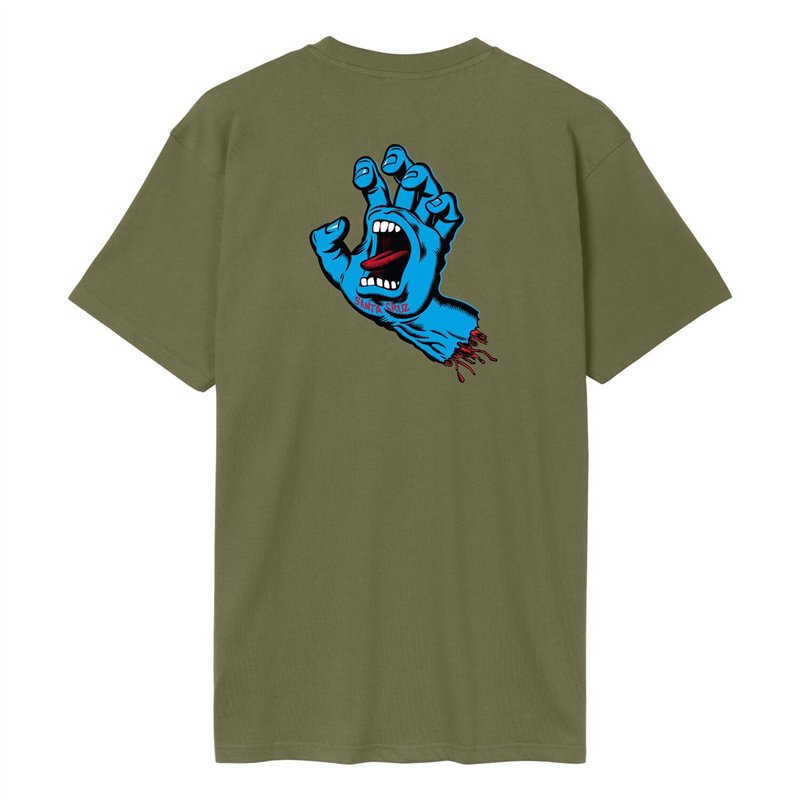 Santa Cruz Screaming Hand Chest t-shirt deep olive