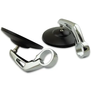 cafe 4 racer - Wunderkind Bar end mirror housing black 2Stripes arm black - WUNDERKIND Custom Bar end mirrors 