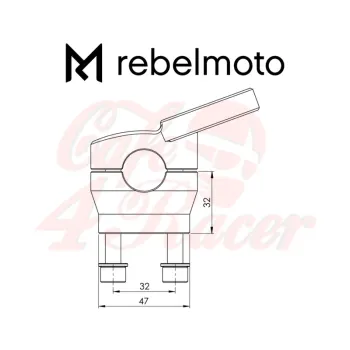 cafe 4 racer - Risers 28.6mm  Motoscope PRO - Rebelmoto Clamp Kit & Risers 