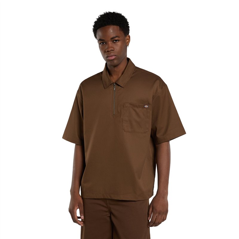 cafe 4 racer - Dickies Cadiz QZ shirt timber brown - DICKIES Shirts 