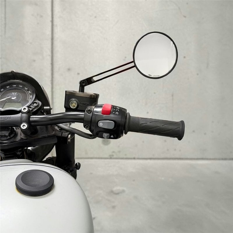 cafe 4 racer - SOMBRERO Billet Mirror 100mm - E-Mark - SINGLE - Motone Standard mirrors 