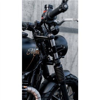 cafe 4 racer - The Clampits - 35mm - Indicator/Turn Signal Fork Mount Brackets - Motone CNC aluminum housing & brackets 