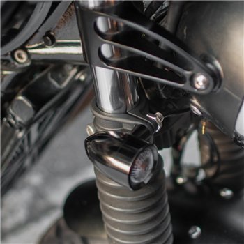 cafe 4 racer - The Clampits - 35mm - Držiaky na indikátory/ukazovatele smeru na vidlicu - Motone CNC hliníkové puzdra / držiaky 