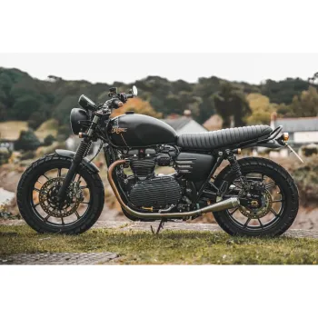 cafe 4 racer - Custom Billet Indicator Turn Signals "JPS" Set of 2  - Black/BRASS Bezels - Motone Standard indicators 
