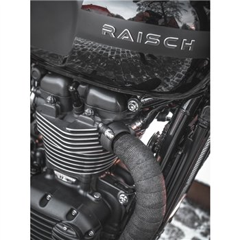 cafe 4 racer - Stealth Exhaust Clamps - Black - Motone Triumph Bonneville 