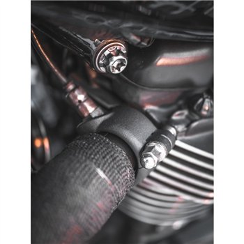 cafe 4 racer - Stealth Exhaust Clamps - Black - Motone Triumph Bonneville 
