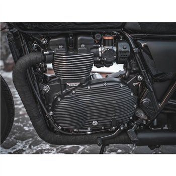 cafe 4 racer - Stealth Exhaust Clamps - Black - Motone Triumph Bonneville 