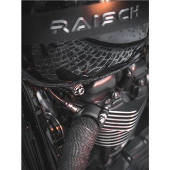cafe 4 racer - Svorky výfuku Stealth - černé - Motone Triumph Bonneville 