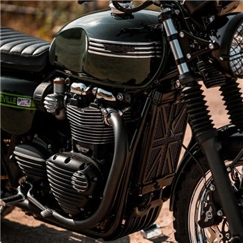 cafe 4 racer - Svorky výfuku Stealth - Nerezové - Motone Triumph Bonneville 