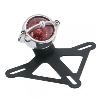 cafe 4 racer - Steel License/Number Plate Bracket Insert Round Light - Motone License plate holders 