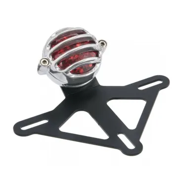 cafe 4 racer - Steel License/Number Plate Bracket Insert Round Light - Motone License plate holders 