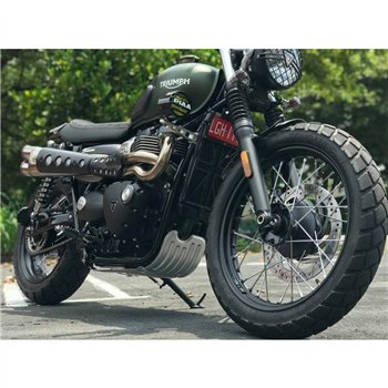 cafe 4 racer - Defender - Sump Guard - Clear Anodised - Motone Triumph Bonneville 