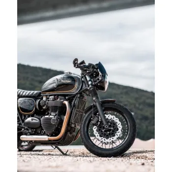 cafe 4 racer - Defender - Sump Guard - Black - Motone Triumph Bonneville 