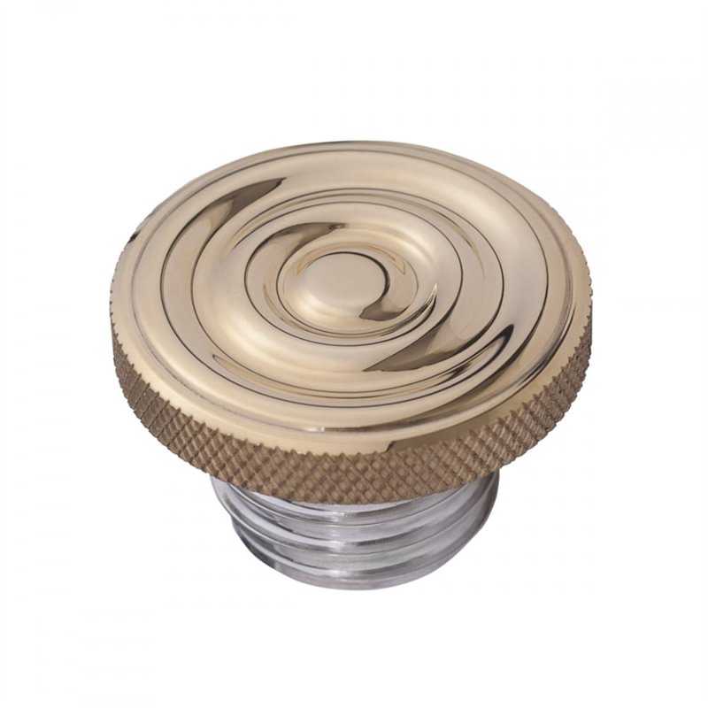 cafe 4 racer - Infinity Gas Cap - Brass Rippled Top - Aluminium Thread - Rippled - Motone Triumph Bonneville 