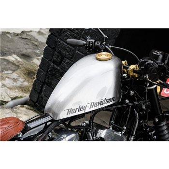 cafe 4 racer - Infinity Gas Cap - Brass Rippled Top - Aluminium Thread - Rippled - Motone Triumph Bonneville 