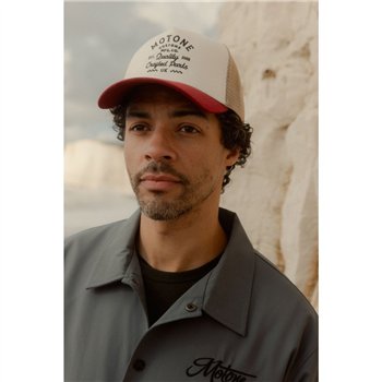 cafe 4 racer - Motone CRAFTY Trucker Cap - Red/Ecru/White - Motone Caps 
