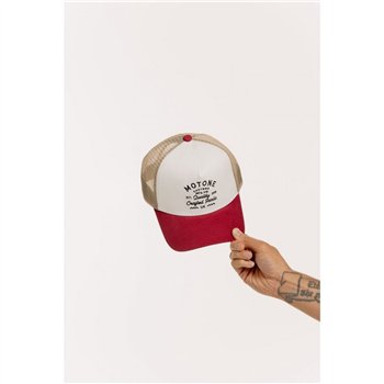 cafe 4 racer - Motone CRAFTY Trucker Cap - Red/Ecru/White - Motone Caps 