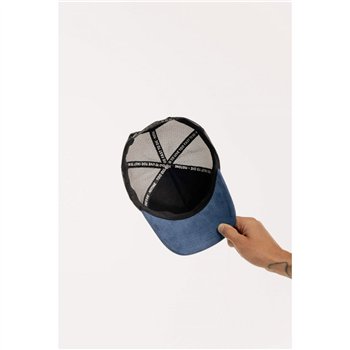 cafe 4 racer - Motone SUEDEHEAD Trucker Čiapka - MODRÁ SEMIŠOVÁ - Motone Šiltovka 