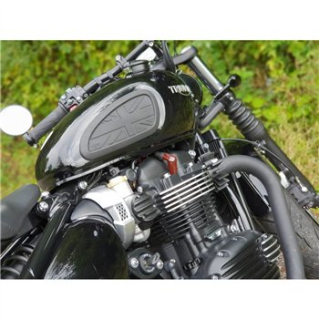 cafe 4 racer - Body ACG kryt/odznak - žebrovaný - černý/leštěný žebrovaný kontrastní povrch - Motone Triumph Bonneville 