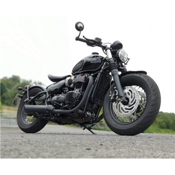 cafe 4 racer - Body ACG kryt/odznak - žebrovaný - černý/leštěný žebrovaný kontrastní povrch - Motone Triumph Bonneville 