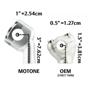 cafe 4 racer - Up-And-Over Riser Kit for One Inch Bars - Black - Motone Triumph Bonneville 