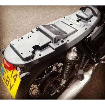 cafe 4 racer - Bonneville Seat Base Kit - ABS Seat Pan incl Rubbers and Hooks + Dual Saddle Foam - Motone Triumph Bonneville 