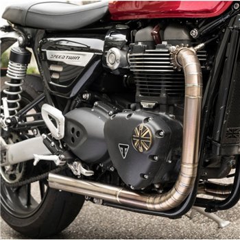 cafe 4 racer - Points ACG Kryt/Plaketa - Union Jack - Dvoubarevná mosaz a černá - Motone Triumph Bonneville 