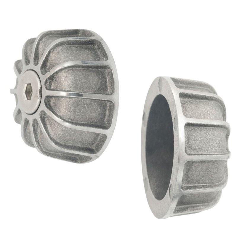 cafe 4 racer - Gemini - Bar End Finishers - Contrast Shot/Polish  - Motone Triumph Bonneville 
