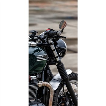 cafe 4 racer - Gemini - Bar End Finishers - Contrast Shot/Polish  - Motone Triumph Bonneville 