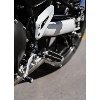 cafe 4 racer - Ranger Foot Pegs - Solo Rider Set - Polished - Motone Triumph Bonneville 