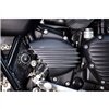 cafe 4 racer - Streamliner Sprocket Cover - Ribbed - Black/Polished Fins - LC - Street Twin/T100/T120 - Motone Triumph Bonneville 