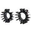 cafe 4 racer - Finned Exhaust Clamps - LC - Black/Contrast Polished Fins - Motone Triumph Bonneville 