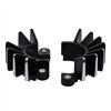 cafe 4 racer - Finned Exhaust Clamps - LC - Black/Contrast Polished Fins - Motone Triumph Bonneville 