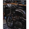 cafe 4 racer - Finned Exhaust Clamps - LC - Black/Contrast Polished Fins - Motone Triumph Bonneville 
