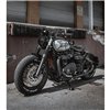cafe 4 racer - Finned Exhaust Clamps - LC - Black/Contrast Polished Fins - Motone Triumph Bonneville 