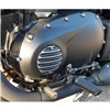 cafe 4 racer - Clutch Badge - Ribbed - Black Polished Rib Contrast Finish - Motone Triumph Bonneville 