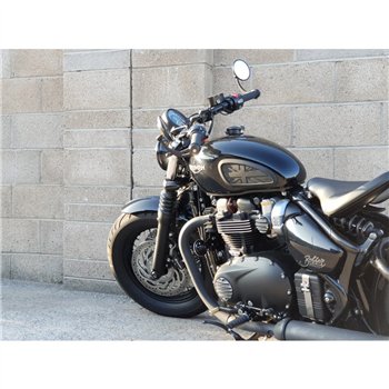 cafe 4 racer - Odznak spojky - žebrovaný - černý leštěný s kontrastním žebrováním - Motone Triumph Bonneville 